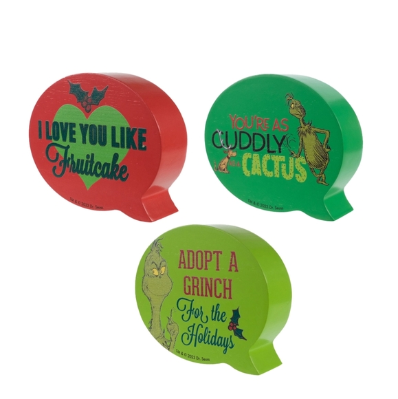 Grinch Bubble Talk Sign Christmas NIB Signs Decor - Picture 2 of 3